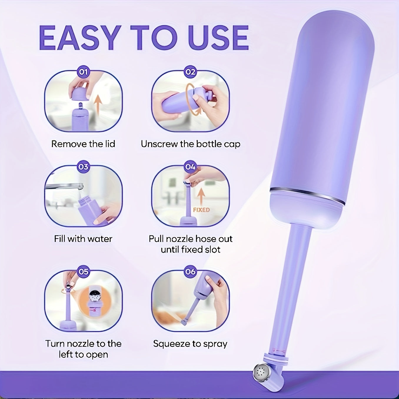 Bidet Manuel Portable 380 ml – Hygiène & Confort Sans Électricité