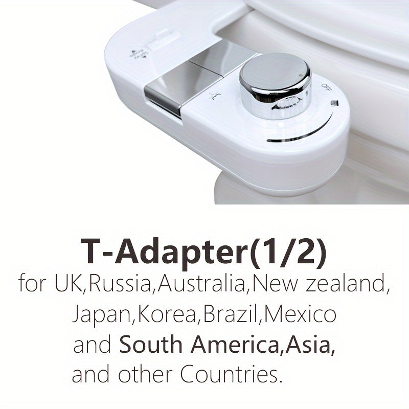 Bidet Mécanique Réglable – Double Jet & Angle Ajustable (avec Adaptateur Métallique 3/8”)