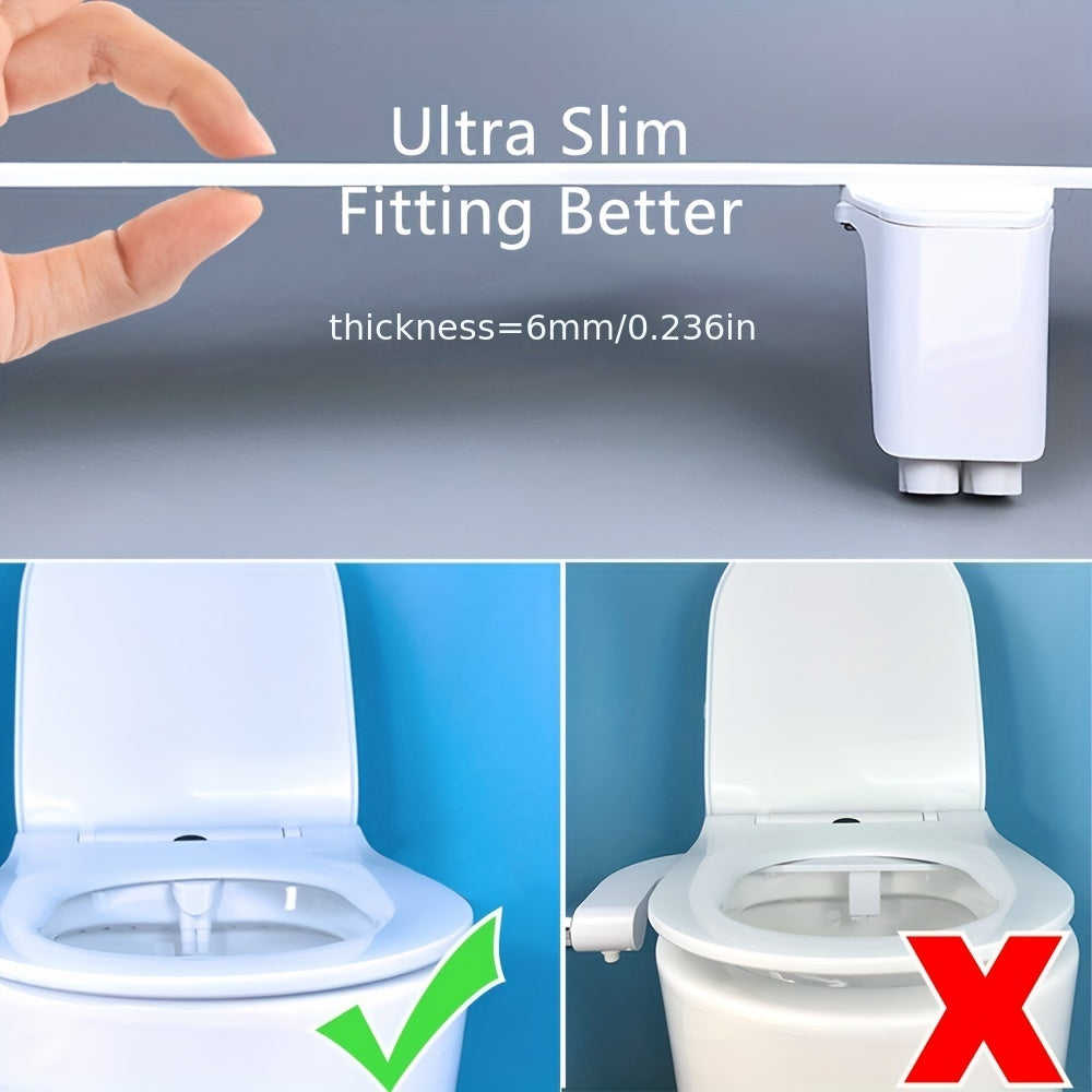 Bidet Mécanique Ultra Fin – Double Jet à Eau Froide avec Adaptateur Métallique 3/8