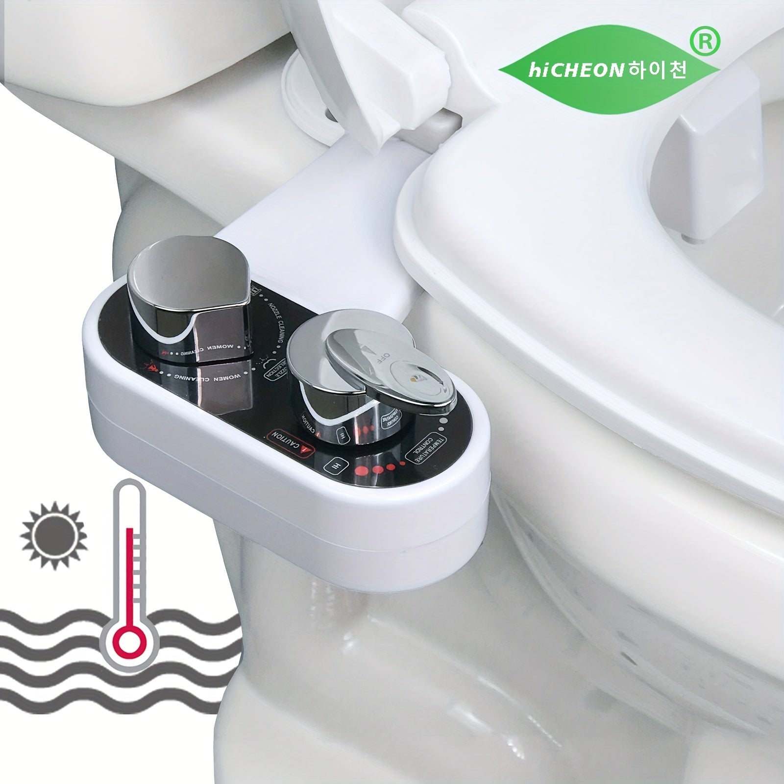 Bidet à Eau Chaude & Froide – Contrôle de Température et Double Jet Lavant (Adaptateur Européen 3/8”)