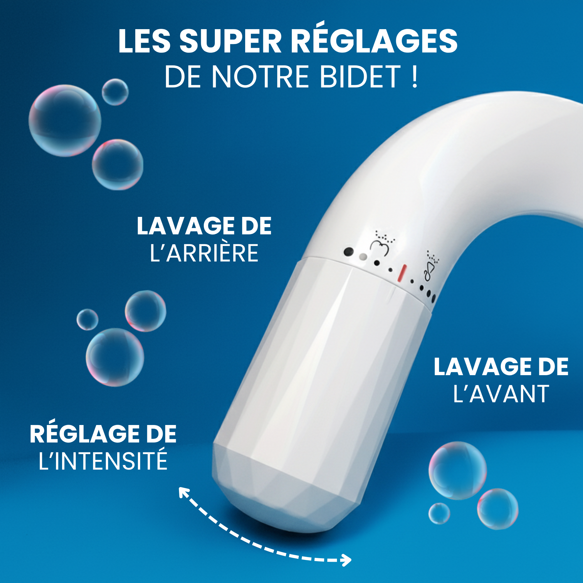 Bidet Mécanique à Eau Froide – Double Jet Hygiénique & Pression Réglable (Adaptateur 3/8” EU)
