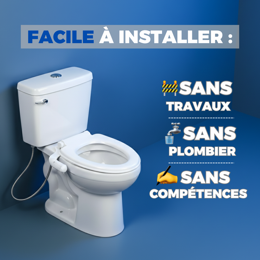 Bidet Mécanique à Eau Froide – Double Jet Hygiénique & Pression Réglable (Adaptateur 3/8” EU)